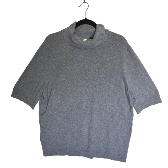 Lane Bryant Women Gray Cowl Neck Short Sleeve Sweater Top 2X 18 20 Classic Casua - Picture 1 of 6